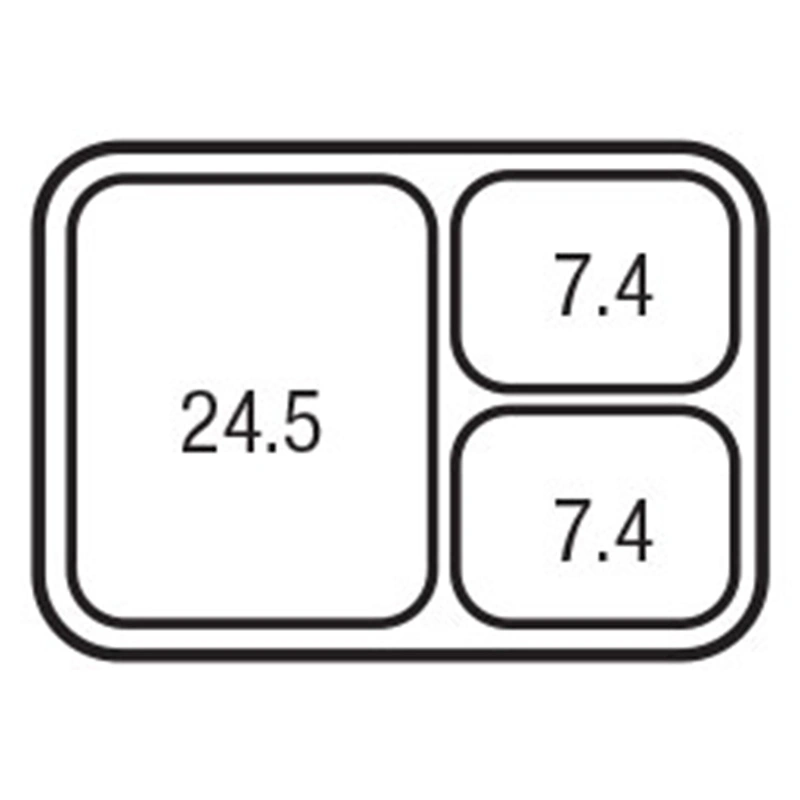 Three Compartment Medium Tray Capacity