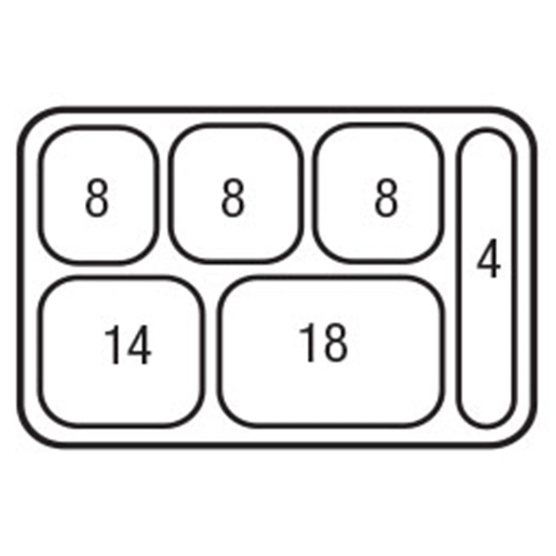 Six Compartment Deep Tray Capacity