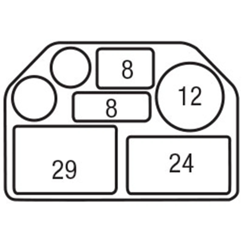 Seven Compartment E-Z Tray Capacity